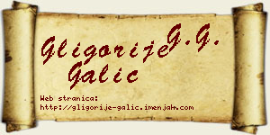 Gligorije Galić vizit kartica